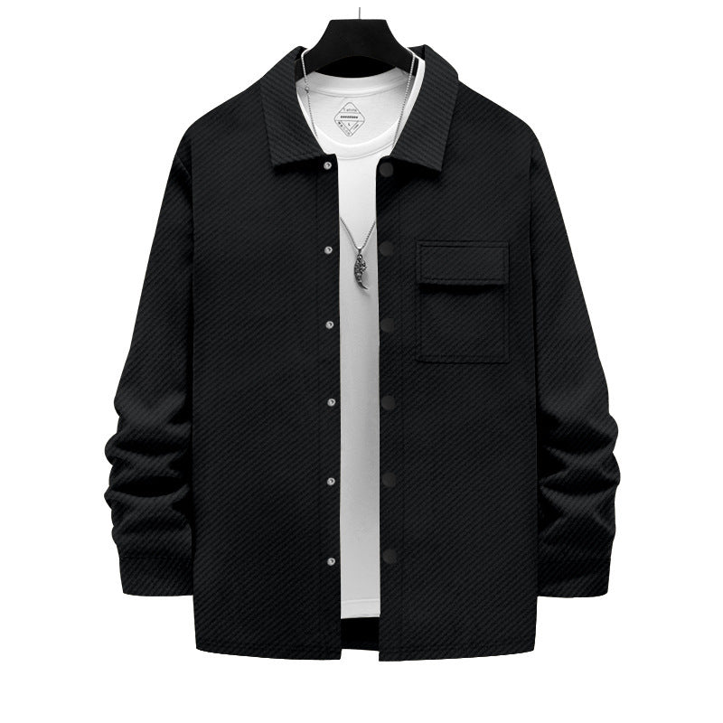 Men's casual cotton jacket with textured design and practical pockets Chic and style