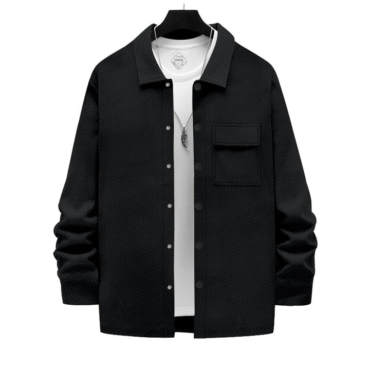 Men's casual cotton jacket with textured design and practical pockets Chic and style