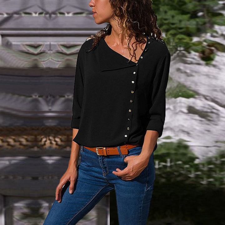 Lune London women's blouse with discreet button details