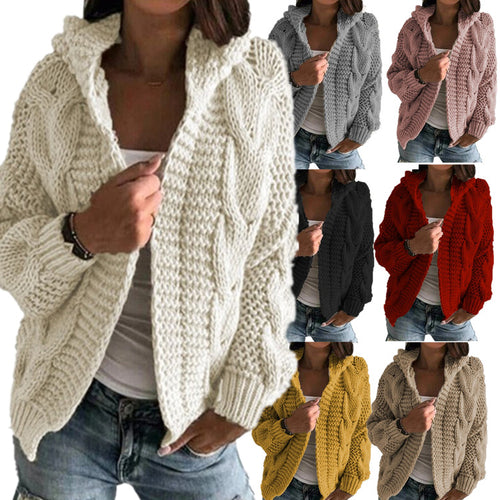 Knitted jacket for women with a bulky relief pattern and a relaxed fit Amarae