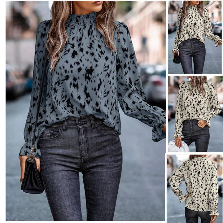 Women's blouse with asymmetrical hem and elegant print Lune London