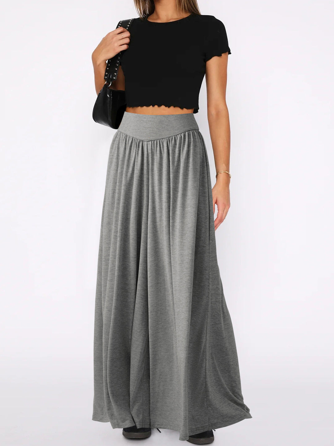 Maxi skirt for women with elastic waistband and fluid cut Lune London