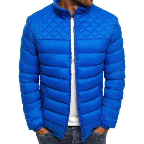 Quilted down jacket for men with a high collar and practical pockets Amarae