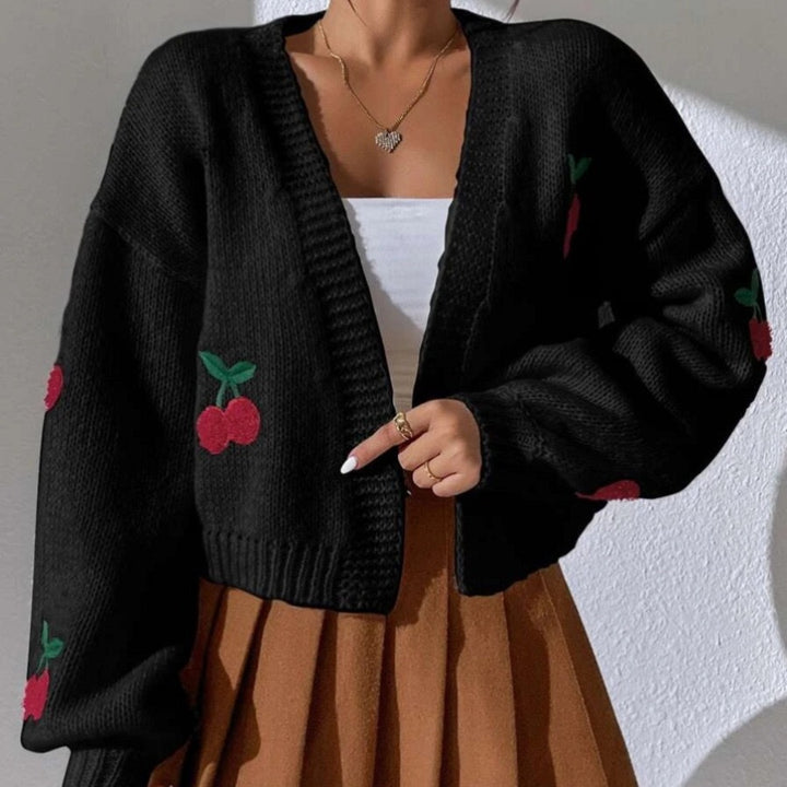 Cardigan femme avec motif floral et silhouette extravagante Chic & Stil