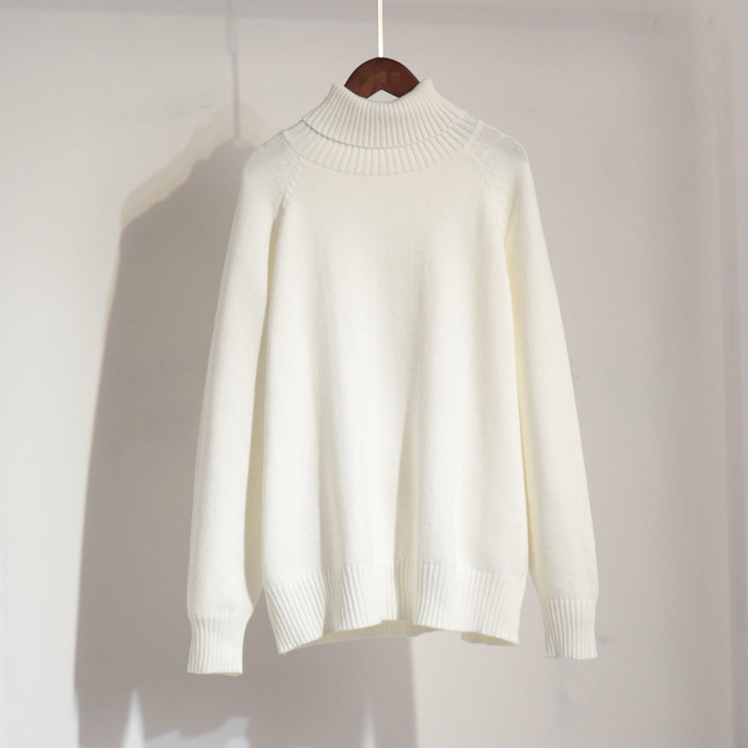 Pull en tricot pour dames avec col montant et coupe décontractée Chic & Stil