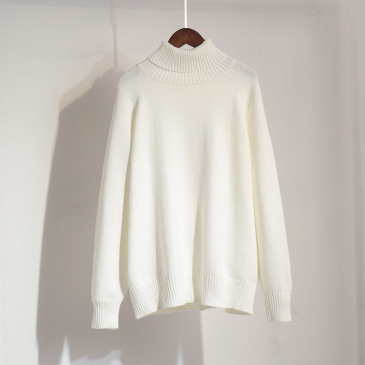 Pull en tricot pour dames avec col montant et coupe décontractée Chic & Stil