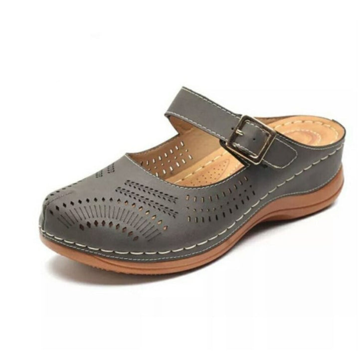 Ladies Comfort Leather Clogs Lune London