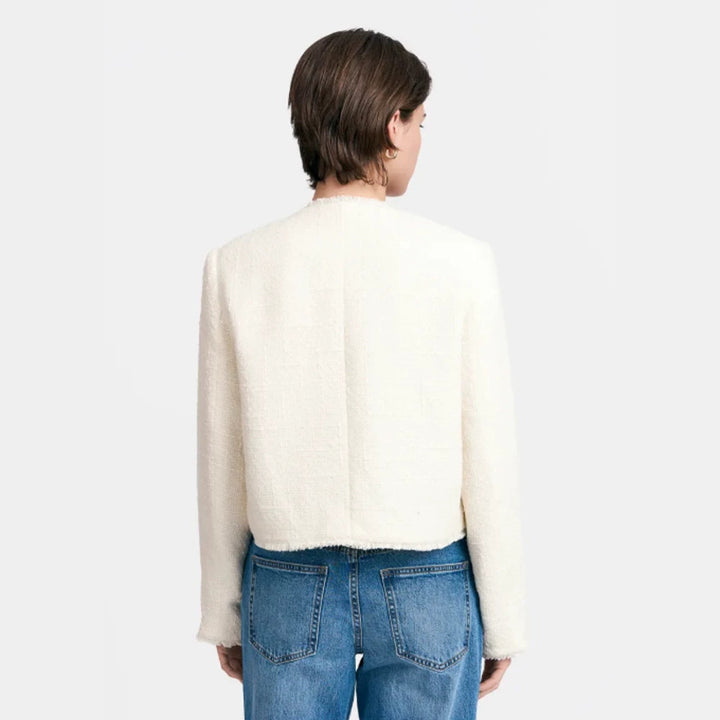 Women's Short Blazer made of Boucle with Pearl Buttons Amarae