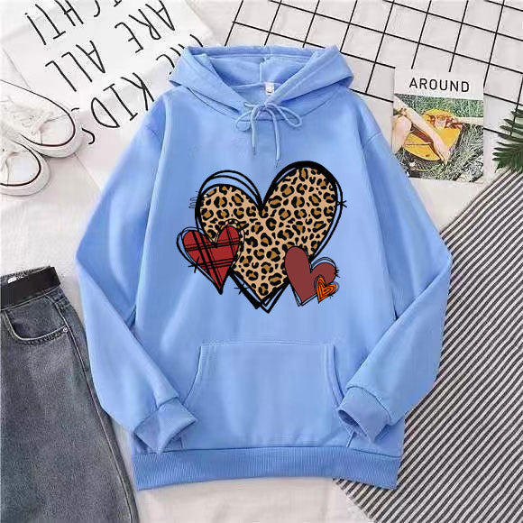 Ladies hoodie with playful heart pattern Chic & Stil