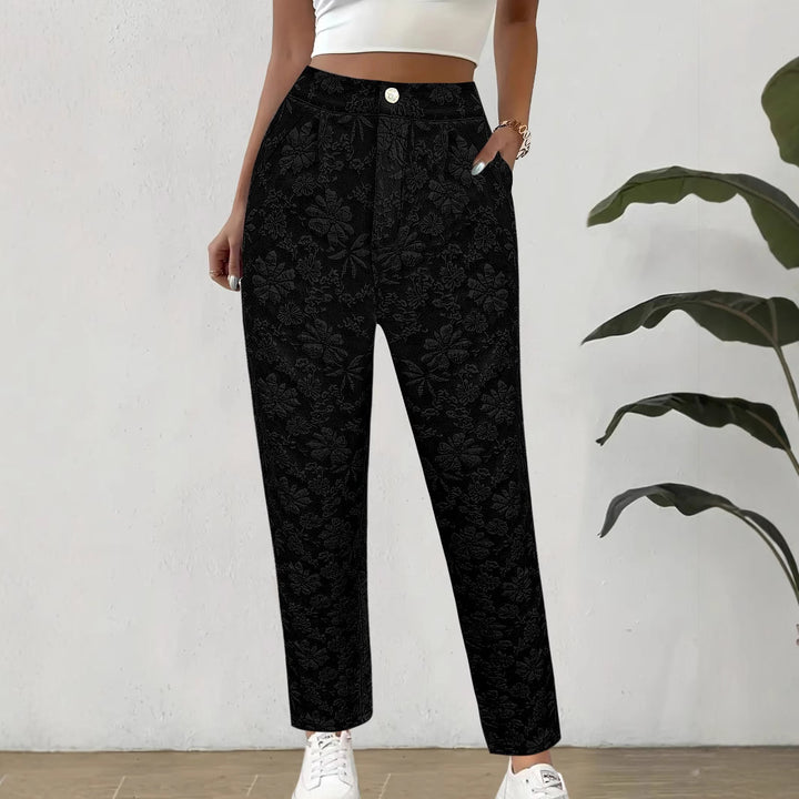 Lune London Floral Pattern Elegant Pants for Women