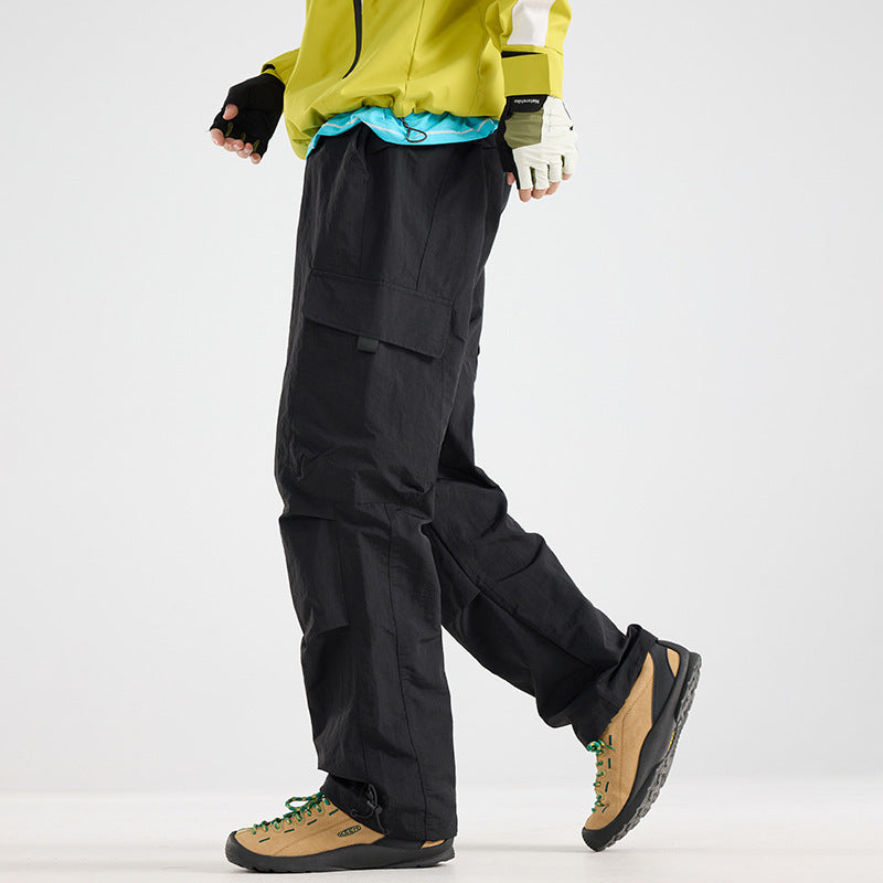 Men's Lightweight Technical Cargo Trekking Pants with Drawstring Waist, Utility Pockets and Adjustable Leg Openings Amarae