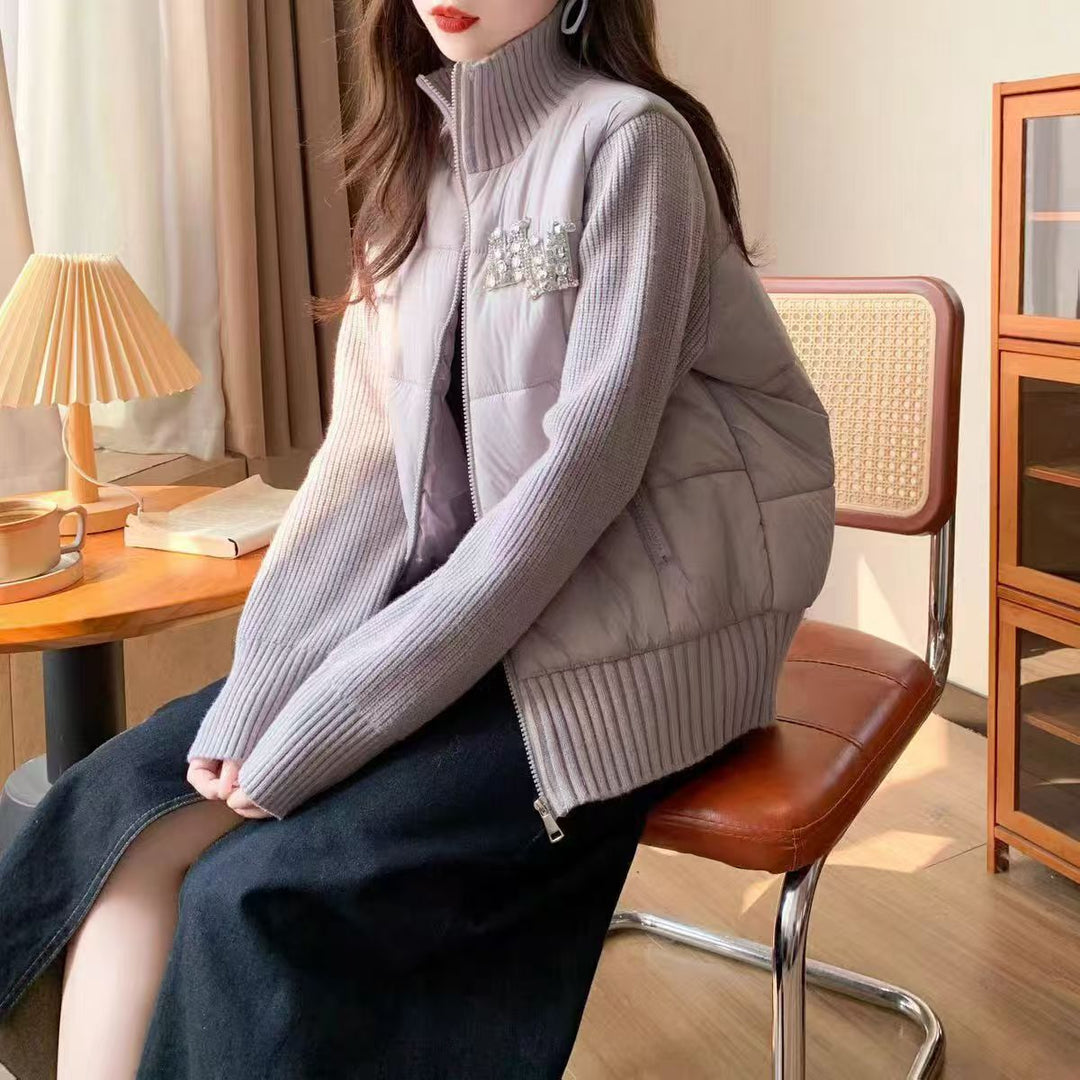 Gilet matelassé pour femmes avec des manches en tricot élégantes Chic & Stil