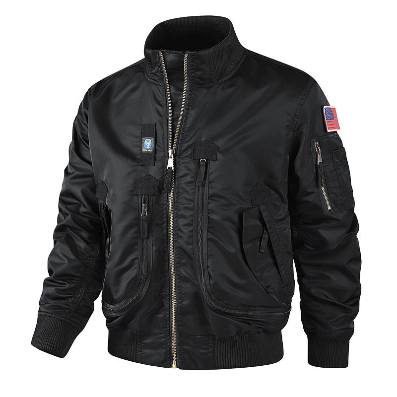 Men's bomber jacket with high collar and multifunctional pockets Lune London