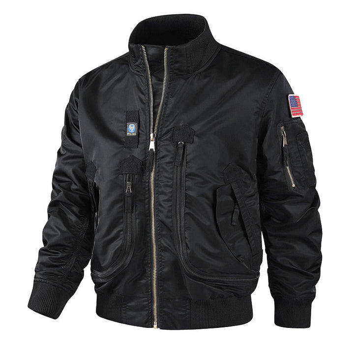Men's bomber jacket with high collar and multifunctional pockets Lune London