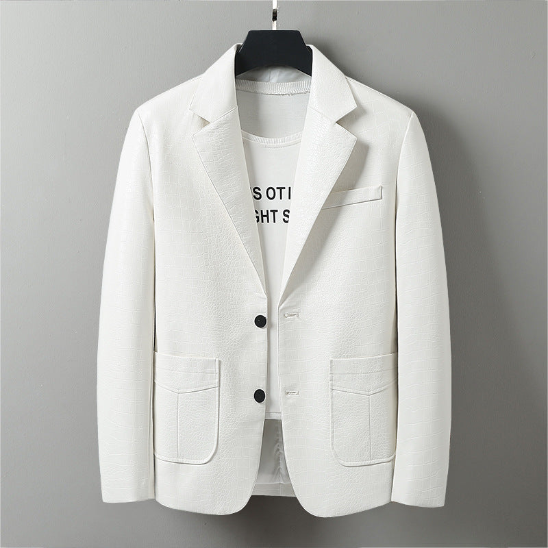 Ladies Elegant Faux Leather Jacket with Chic Textured Design and Style