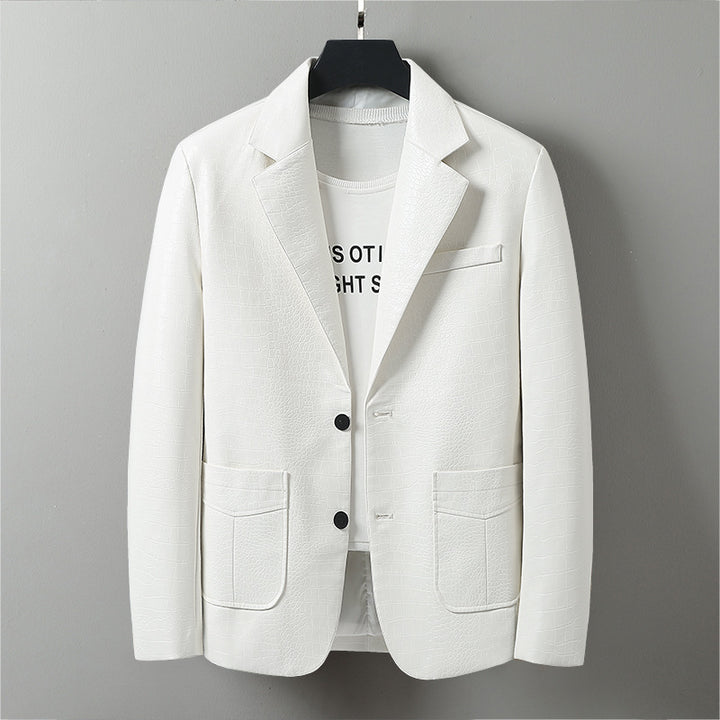 Ladies Elegant Faux Leather Jacket with Chic Textured Design and Style