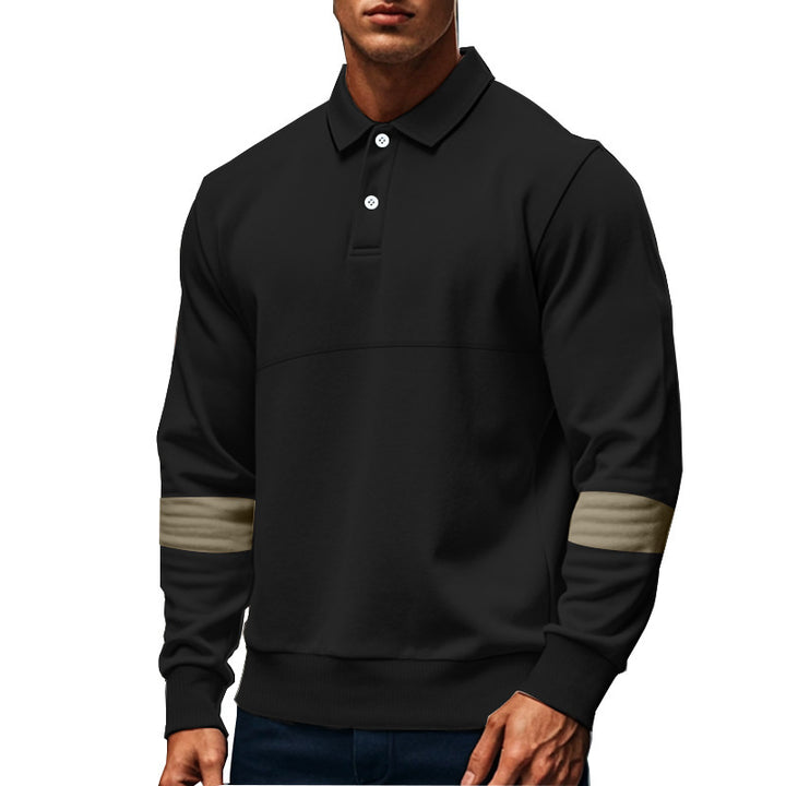 Men's polo with contrasting sleeves and a stylish high collar Lune London