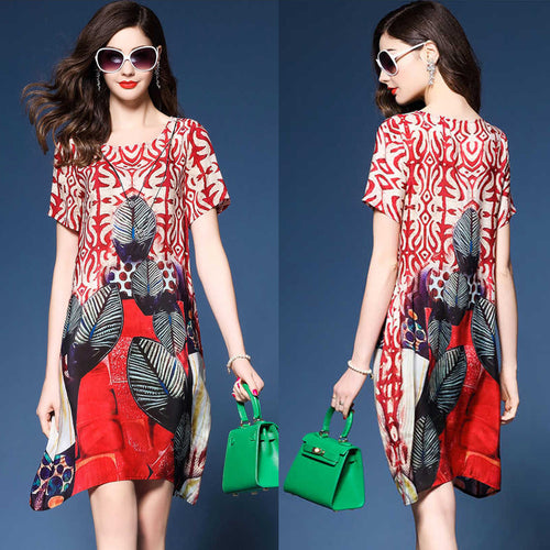 Amarae A-line dress with artistic print for women