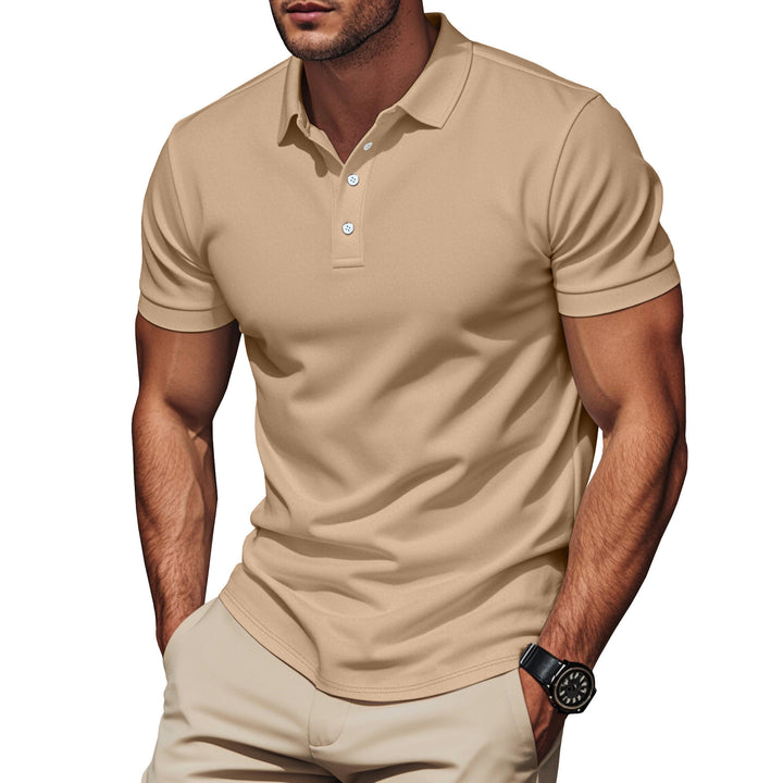 Fashion polo for men in breathable material with textured design Lune London