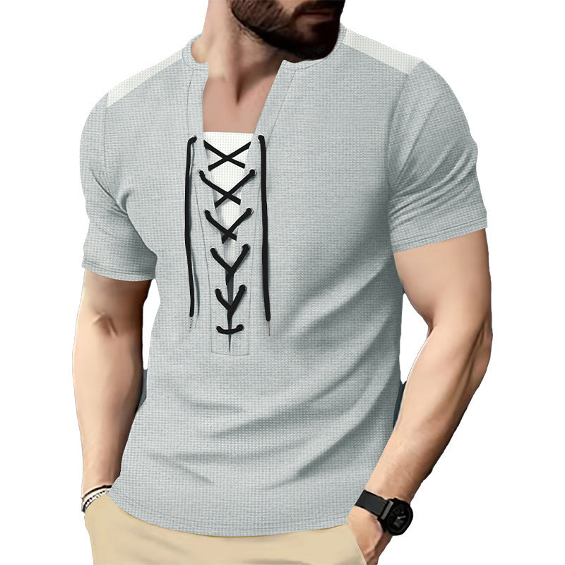 Short sleeve shirt for men with sporty lace design Lune London