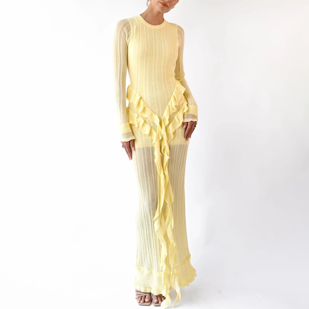 Maxi dress for women with refined ruffle details and an elegant cut Lune London