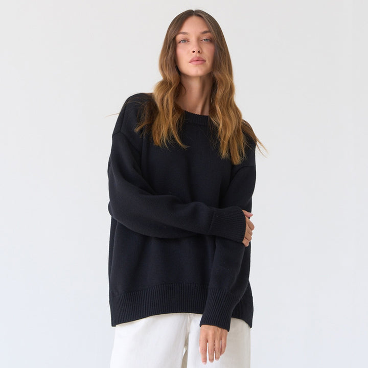 Pull oversized pour dames avec motif tricoté texturé Chic & Stil