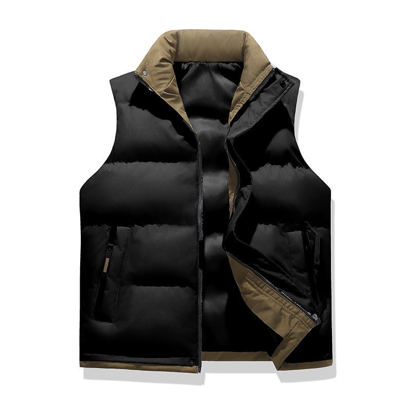 Men's quilted thermal vest with stand-up collar, windproof surface and zip pockets Amarae