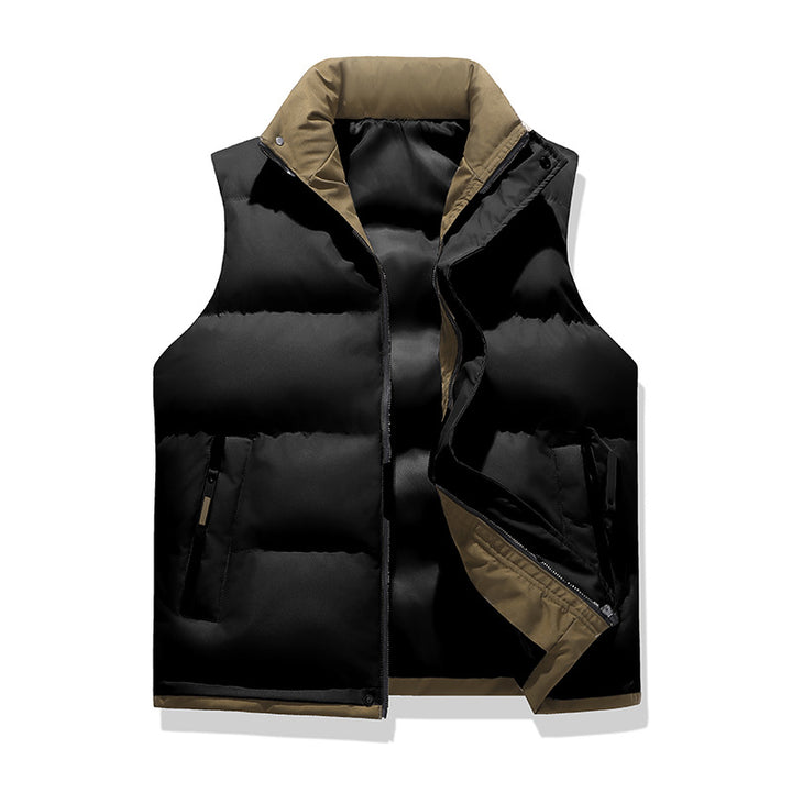 Men's quilted thermal vest with stand-up collar, windproof surface and zip pockets Amarae