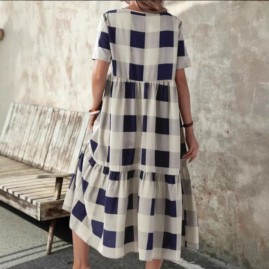 Lune London Women's V Neck Tiered Midi Dress