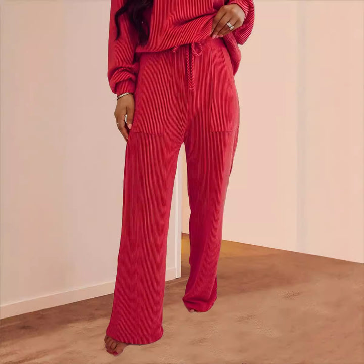 Casual striped set for women with print and wide legs Lune London