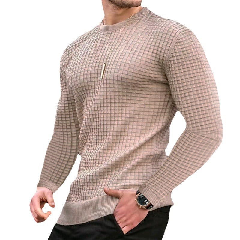 Men's structured long sleeve t-shirt with round neck Amarae