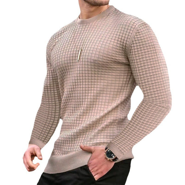 Men's structured long sleeve t-shirt with round neck Amarae