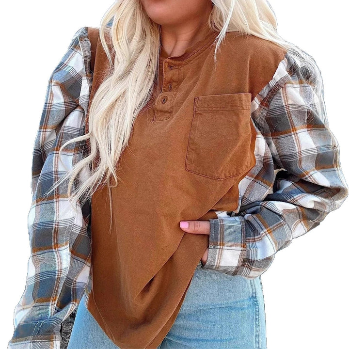Chemise à manches longues pour femmes avec manches à carreaux Chic & Stil