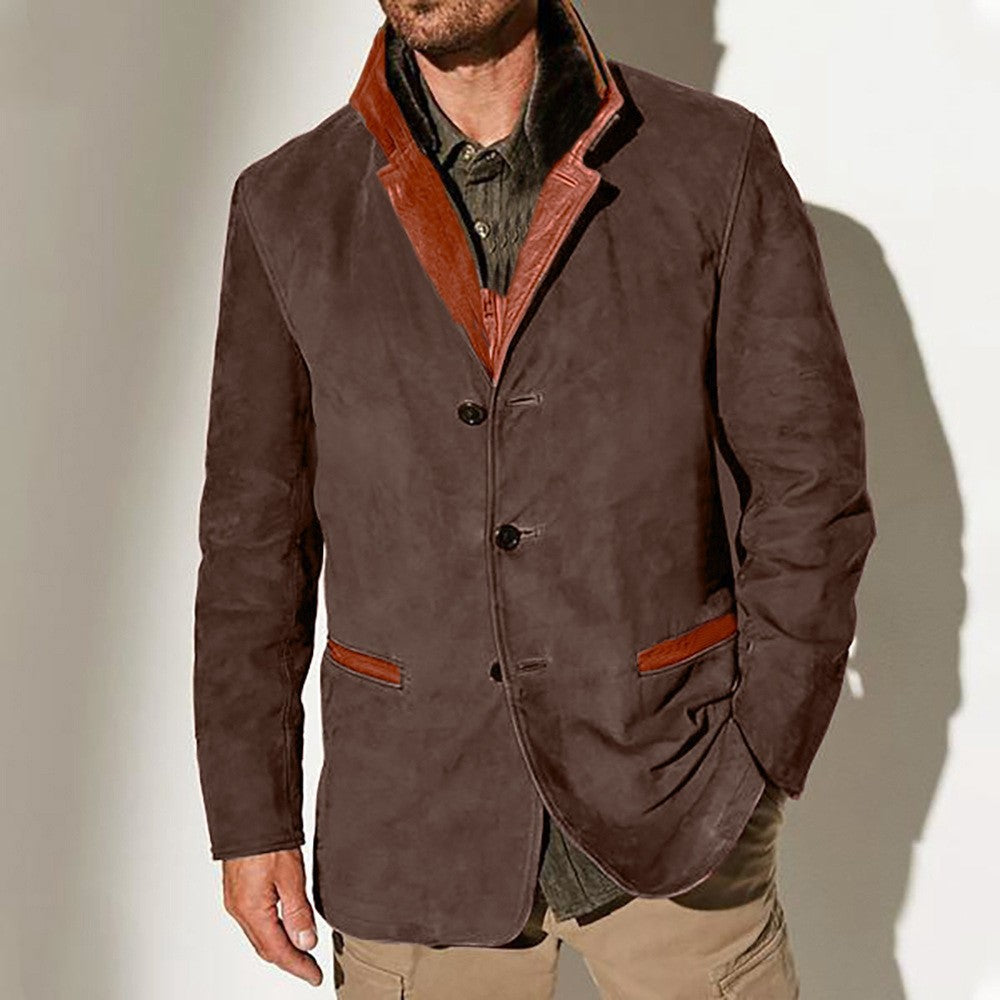 Elegant suede jacket for men with contrasting details Lune London