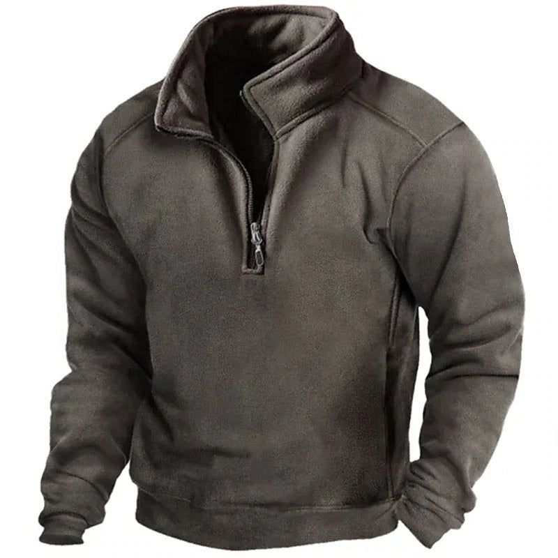 Men's Fleece Sweater with Stand-up Collar Lune London