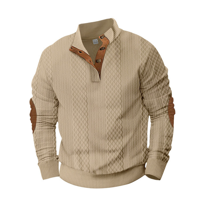 Trendy knitted sweater for men with a modern button design and a textured fabric Lune London