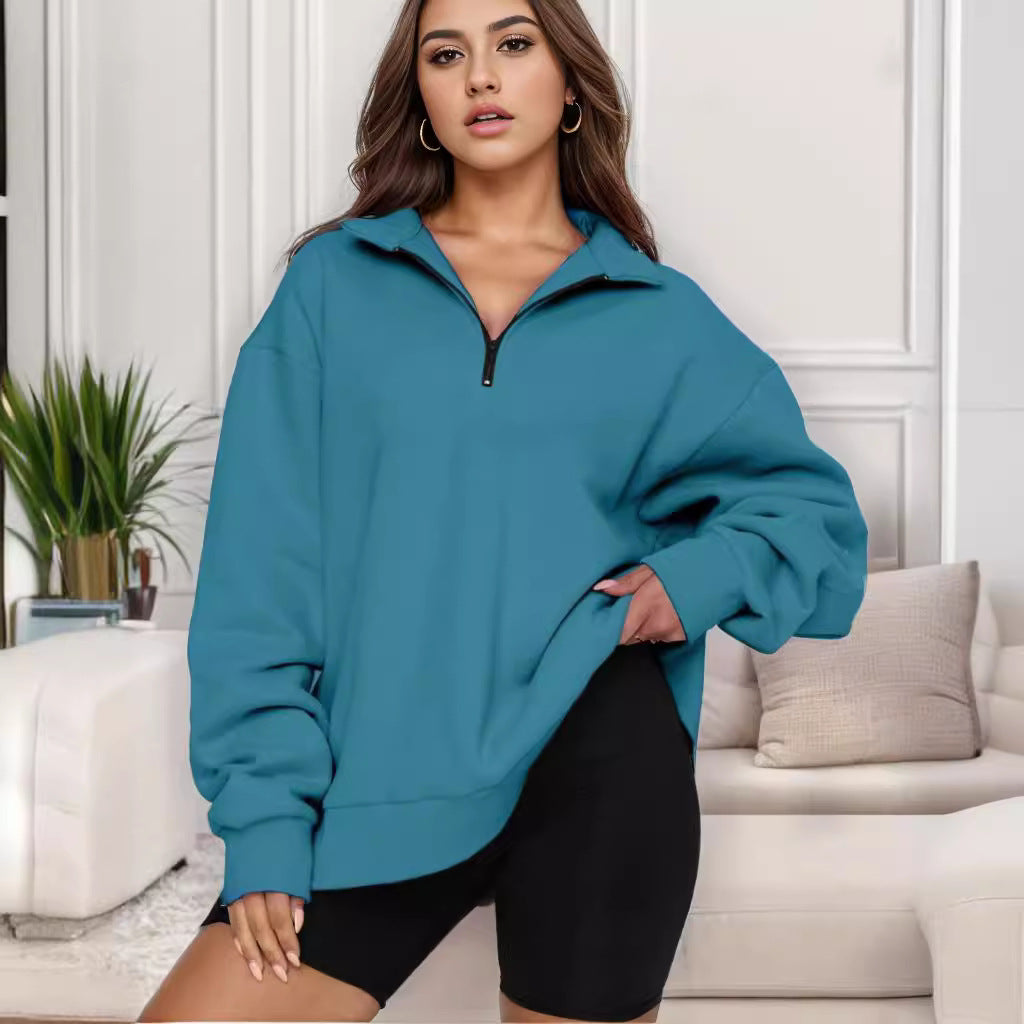 Oversized sweatshirt for women with high collar Amarae