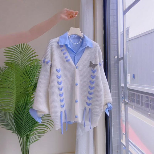Femme Élégant Cardigan avec Motif de Câble Ludique Chic & Stil