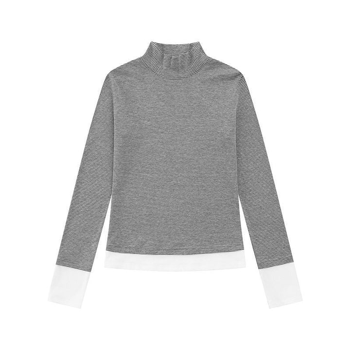 Women's turtleneck long-sleeve shirt with contrast finishes Amarae