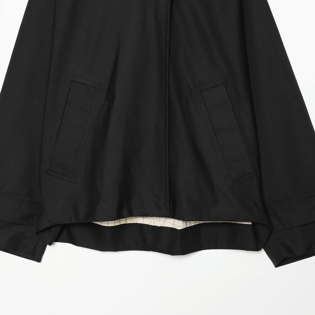 Ladies Short Water-Repellent Hooded Jacket with Snap Button Placket and Patch Pockets Amarae