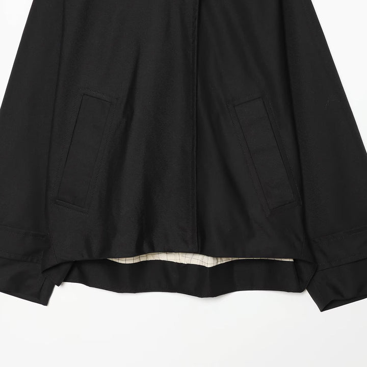Ladies Short Water-Repellent Hooded Jacket with Snap Button Placket and Patch Pockets Amarae