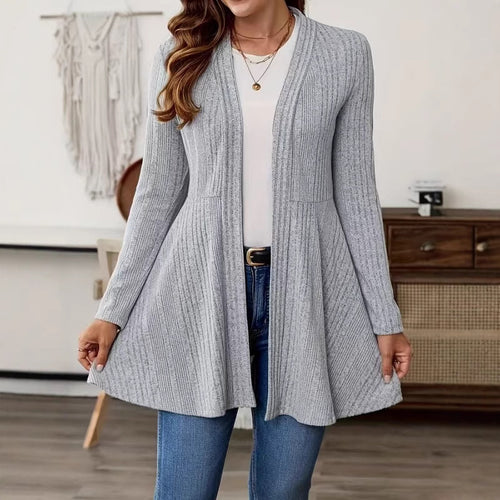 Ladies Long Cardigan with Floating Hem Amarae