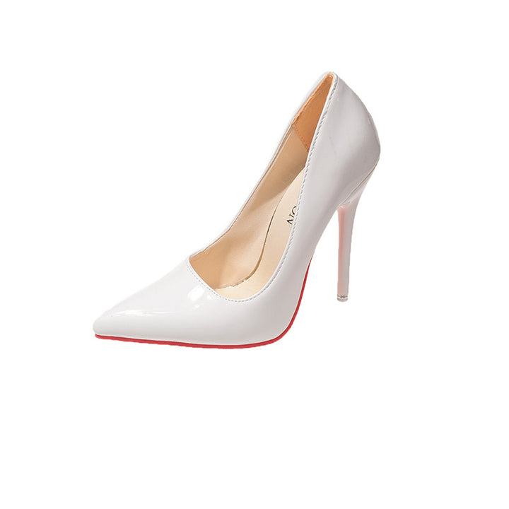 Classic Ladies Stiletto Heels with Pointed Design and Chic Glossy Surface