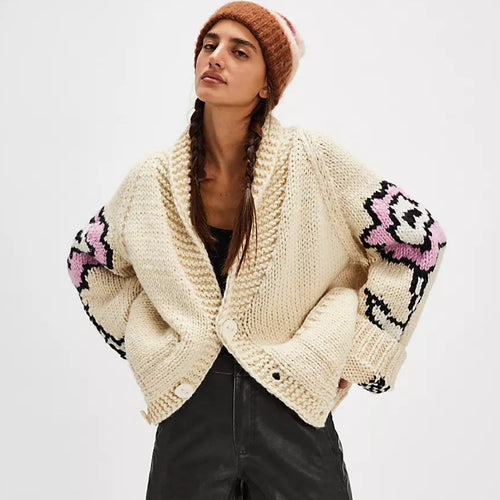 Ladies oversized patterned vest Amarae