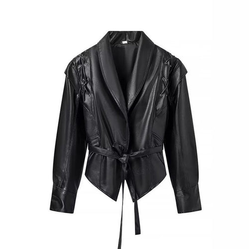 Designer leather blazer for women Amarae