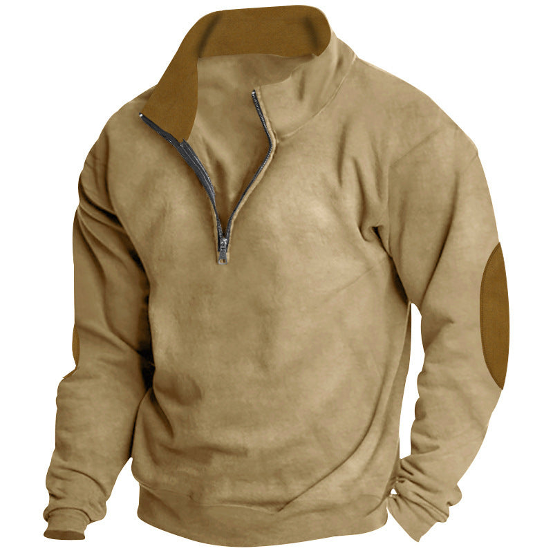 Modern men's sweatshirt with half-zip and textured design Amarae