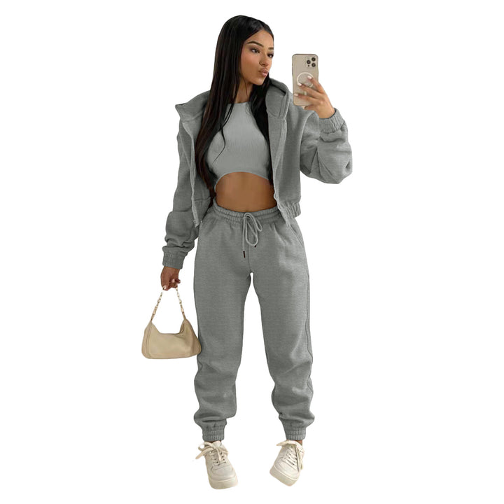 Ladies elegant sports set with a casual hoodie and elastic belt elements Lune London
