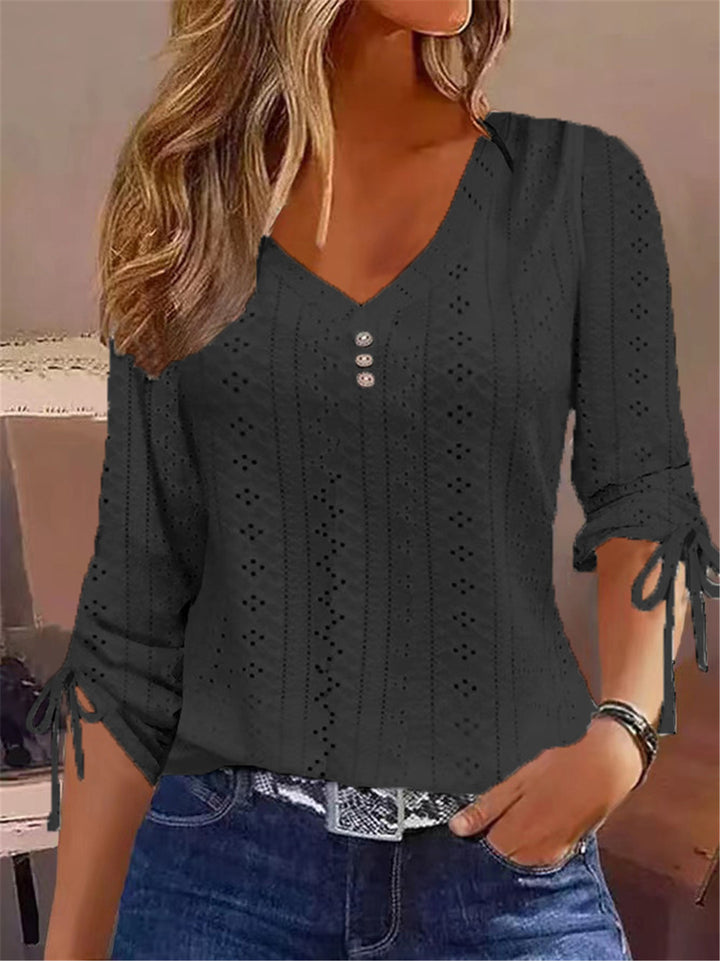 V-neck blouse for women with gathered detail Amarae