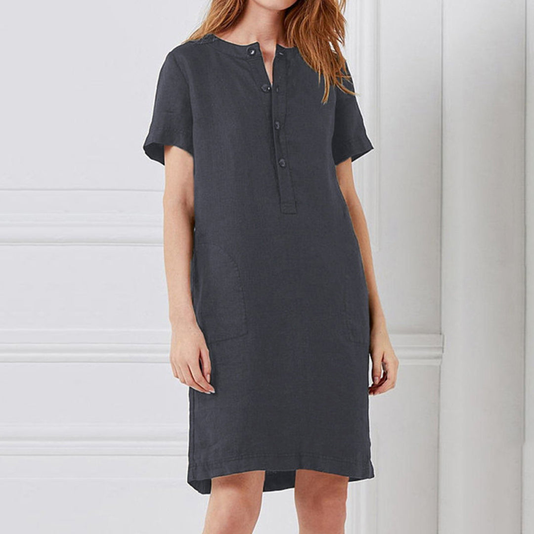 Shirt dress for women with practical pockets and button placket Lune London