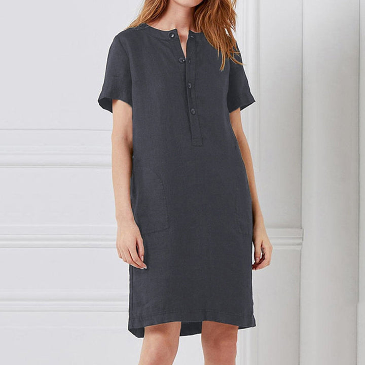 Shirt dress for women with practical pockets and button placket Lune London